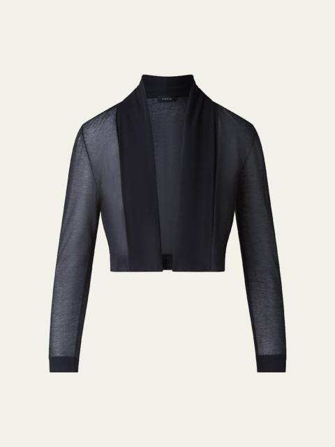 AKRIS Shawl Sheer Cropped Cardigan