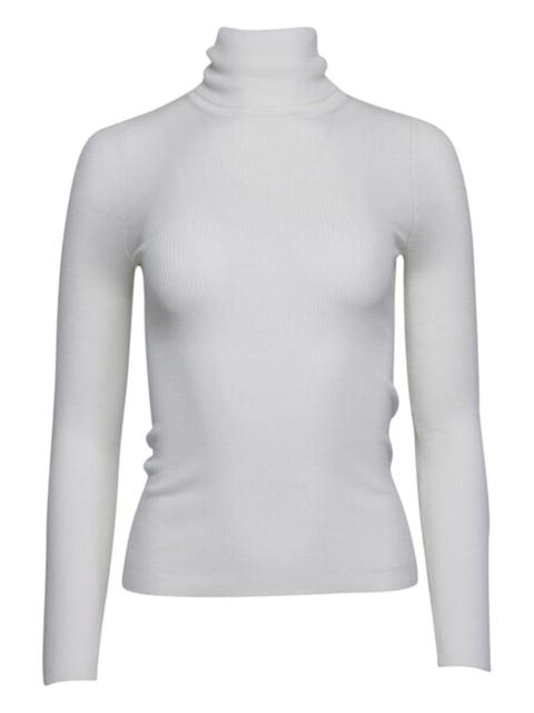 TWP roll-neck ribbed knit top