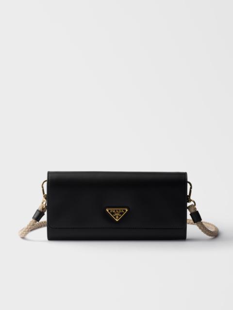Prada Leather wallet with shoulder strap
