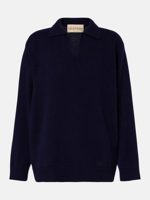 Valentino Oversized cashmere polo sweater