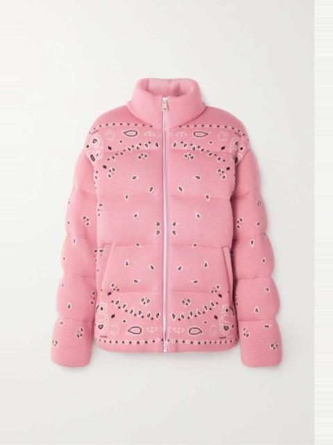 Alanui Bandana jacquard quilted wool down jacket