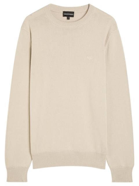 EMPORIO ARMANI Emporio Armani Logo-embroidered Cotton-knit Jumper