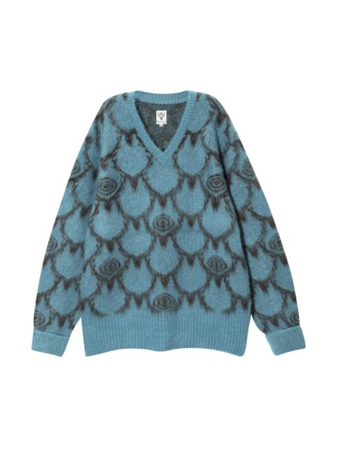 Needles Loose Fit V Neck Sweater 'Blue'