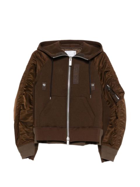 sacai hooded sleeve sweatshirt