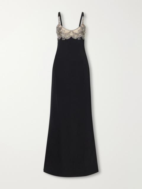 Valentino Crystal-embellished gown Black