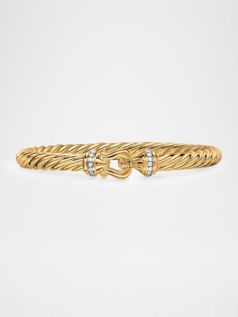 DAVID YURMAN Cablespira Buckle Bracelet with Diamonds in 18K Gold, 6mm