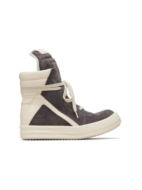 Rick Owens Gray Temple Geobasket Sneakers
