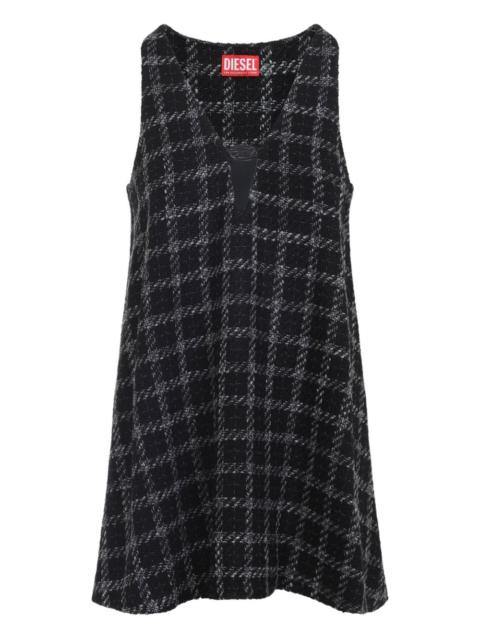 Diesel checked V-neck mini dress