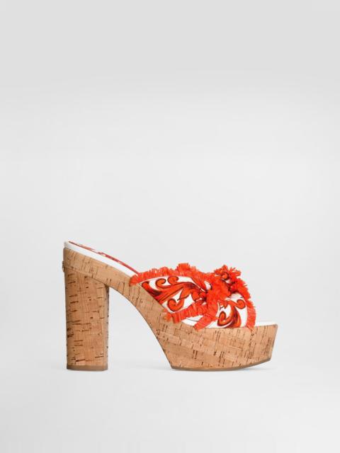 Dolce & Gabbana Majolica-print brocade clog sandals