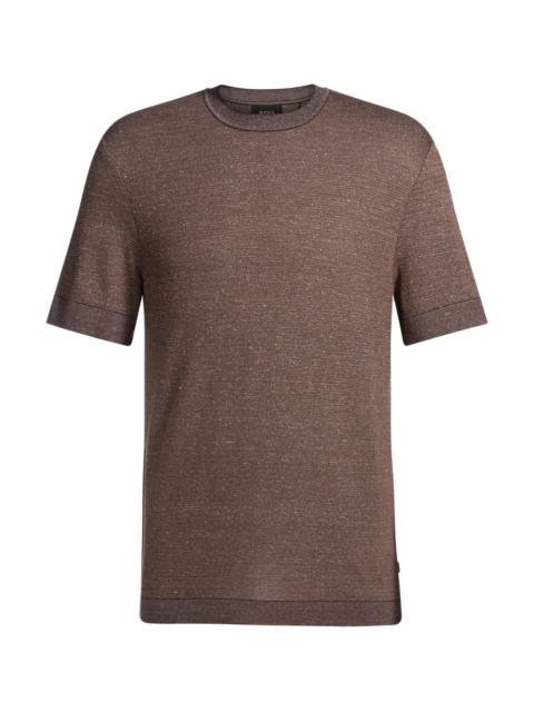 REGULAR-FIT T-SHIRT IN COTTON, LINEN AND SILK