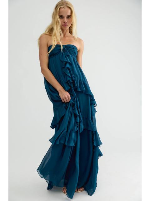 FREE PEOPLE Rococo Sand Annie Strapless Ruffle Maxi Dress