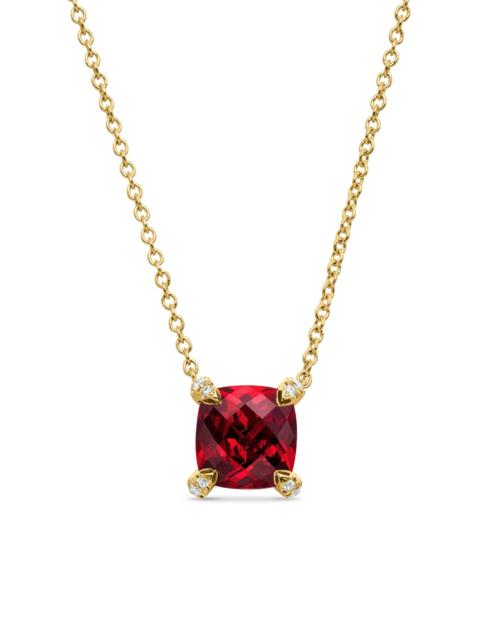 DAVID YURMAN Women's Petite Chatelaine Pendant Necklace in 18K Yellow Gold with Pavé Diamonds - Garnet