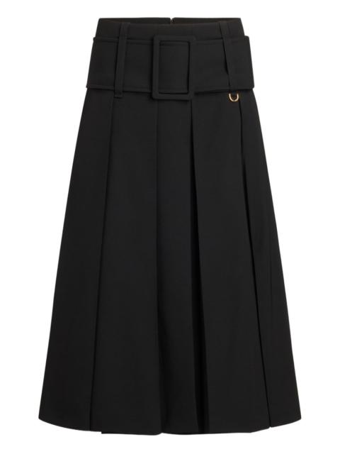 PATOU belted pleated skirt