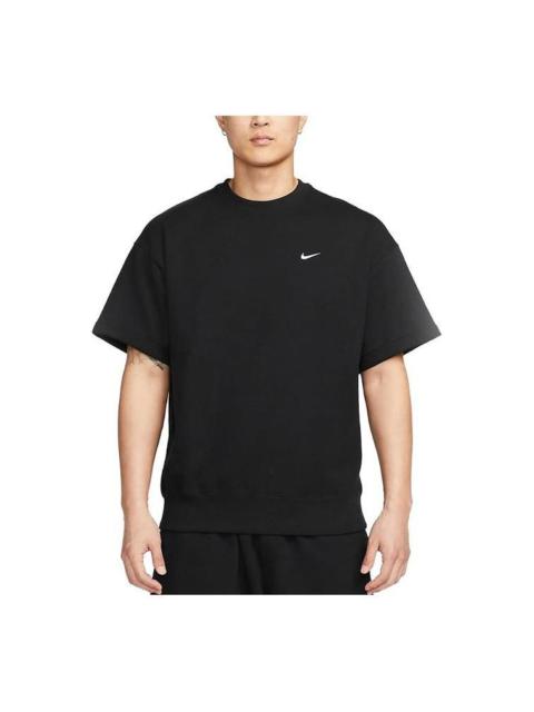 Nike Nike Solo Swoosh Short Sleeve French Terry Top 'Black' DX0881-010