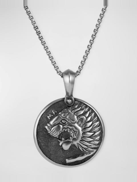 DAVID YURMAN Men's Petrvs Lion Pendant in Silver, 35mm