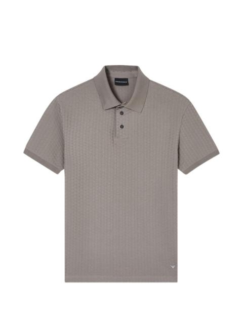 EMPORIO ARMANI textured polo T-shirt