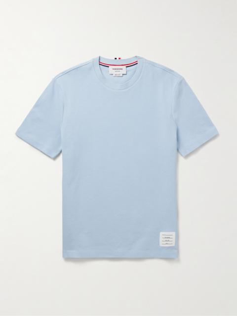 Thom Browne Logo-Appliquéd Striped Cotton-Piqué T-Shirt