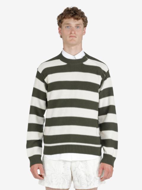 N°21 BUTTON-SHOULDER STRIPED SWEATER