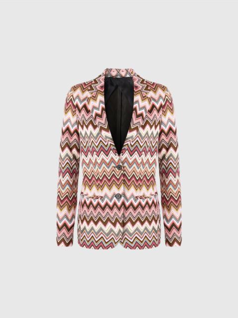 Missoni Single-breasted blazer in cotton and zigzag viscose