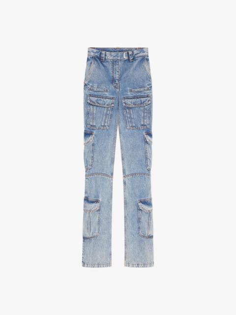 Givenchy BOOT CUT CARGO PANTS IN DENIM