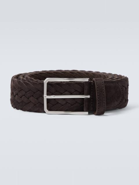 Canali Braided suede belt