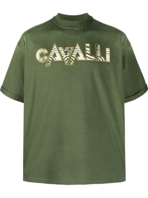 Roberto Cavalli zebra-print logo T-shirt