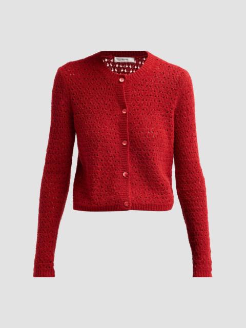 FRAME Women's The Chenille Wool Cardigan - Lipstick