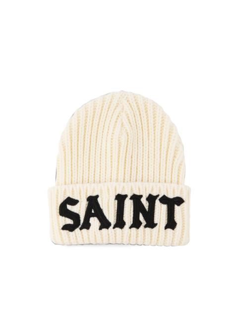 SAINT M×××××× logo-embroidered ribbed beanie hat
