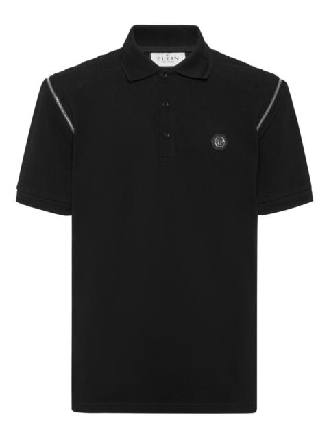 PHILIPP PLEIN quilted-shoulder polo shirt