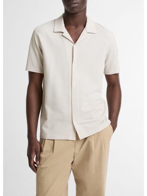 Vince Seersucker Stripe Stretch-Cotton Cabana Shirt