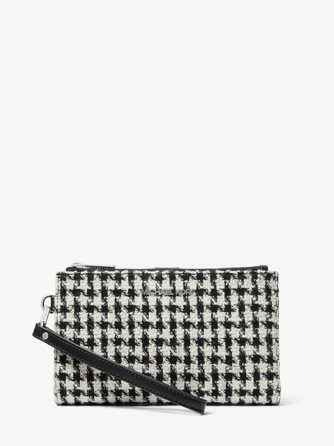 MICHAEL KORS Jet Set Travel Houndstooth Woven Wristlet