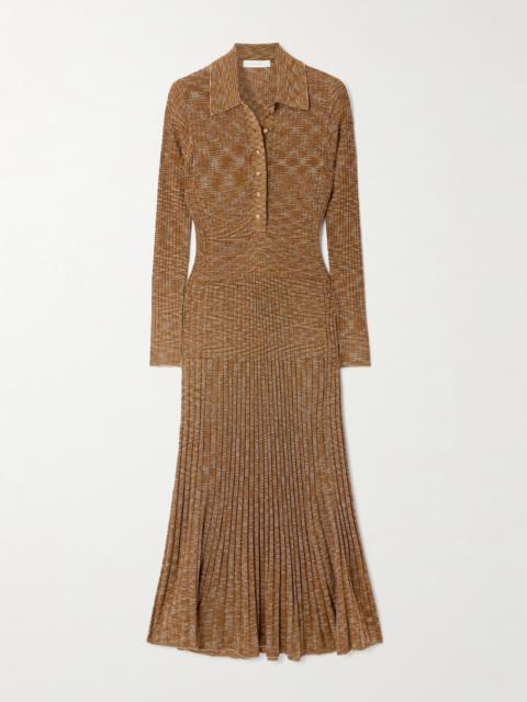 Zimmermann Mouline Pleated Knitted Midi Dress