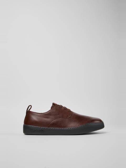 CAMPER Peu Touring Brown Leather Shoes for Men.