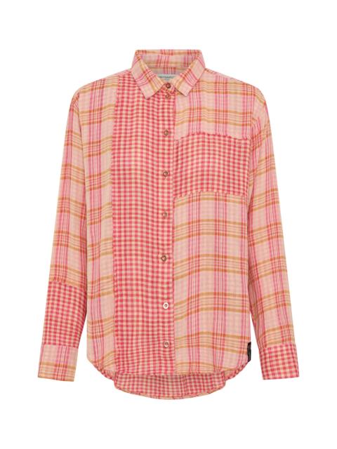 ONE TEASPOON Flannel Checked Cotton Muslin Shirt - Pink
