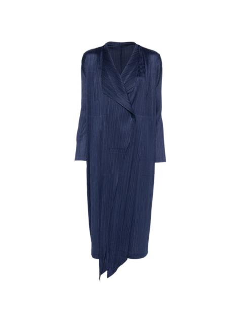 Pleats Please Issey Miyake single-breasted pleated coat
