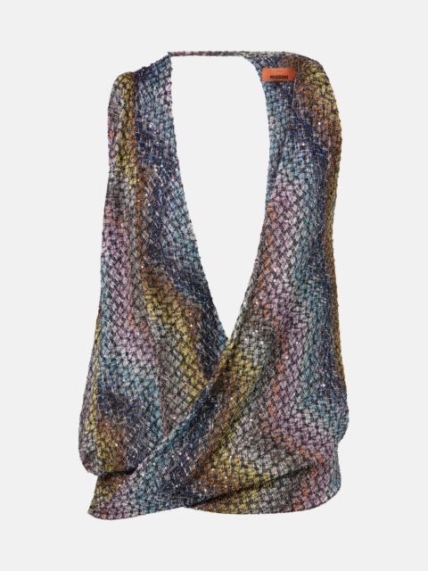 Missoni Sequined knitted lamé top