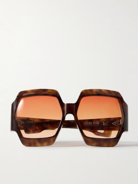 JACQUES MARIE MAGE Grandfunk Hexagon-frame Tortoiseshell Acetate Sunglasses