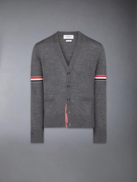 Thom Browne FINE MERINO WOOL RWB ARMBAND CARDIGAN