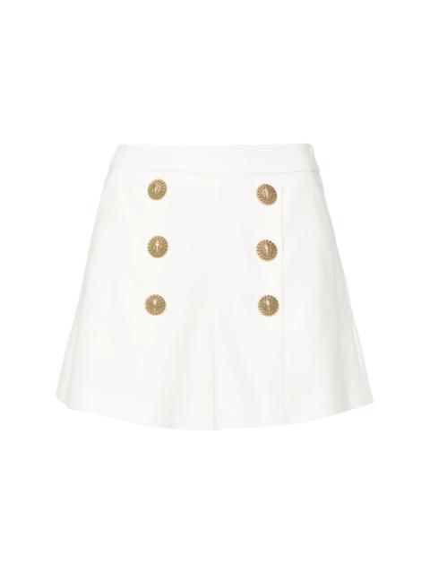 Coin-buttons crepe shorts