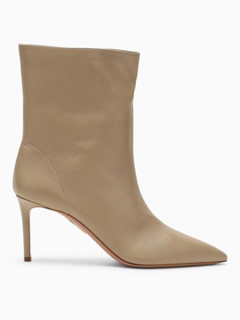 Beige leather ankle boot