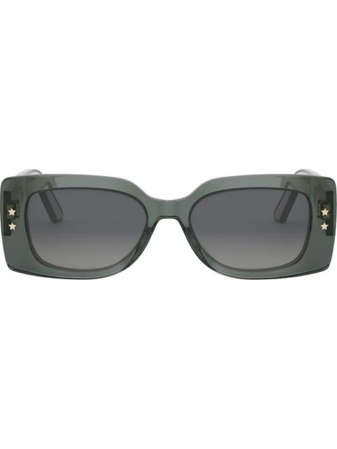 'DiorPacific S1U 53mm Geometric Sunglasses in Shiny Dark Green /Smoke at Nordstrom