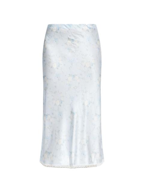 LoveShackFancy Kalo floral-print lace maxi skirt