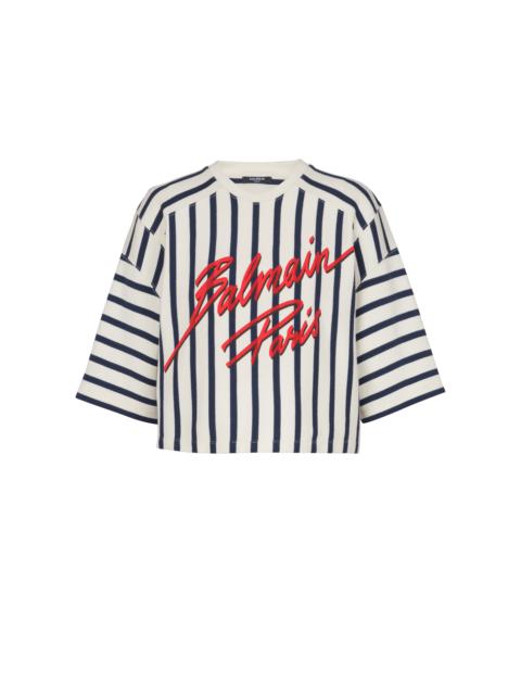 Balmain Striped Balmain Baseball top