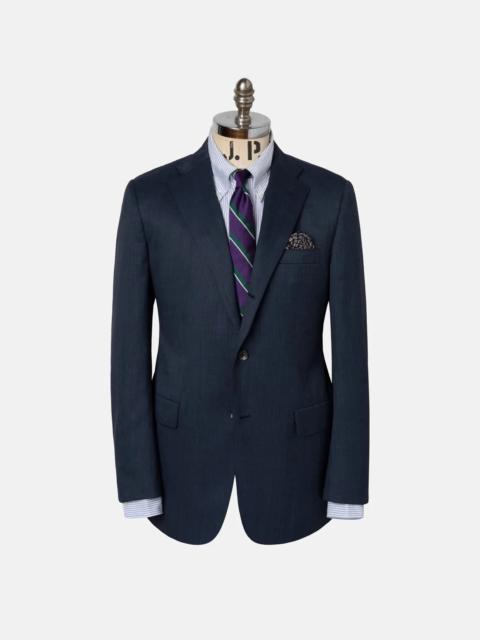 J. PRESS MADE-IN-USA MEDIUM BLUE TIC WEAVE WOOL SUIT