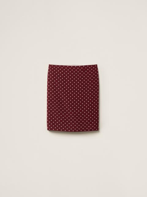 Polka-dot crepe de chine skirt