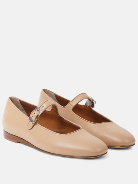 Leather ballet flats