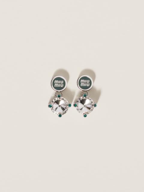 Miu Miu Metal earrings with crystals