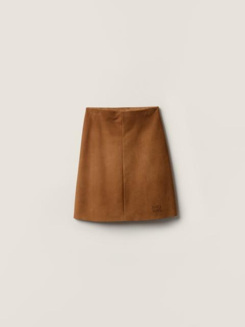Miu Miu Waxed suede skirt