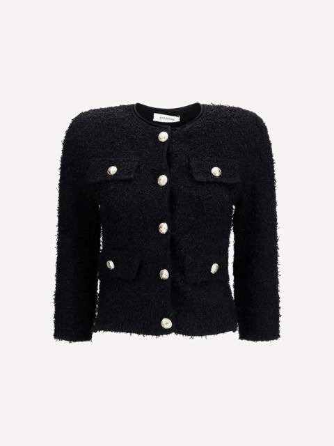 Balmain Double-breasted tweed cropped Jacket with logo buttons