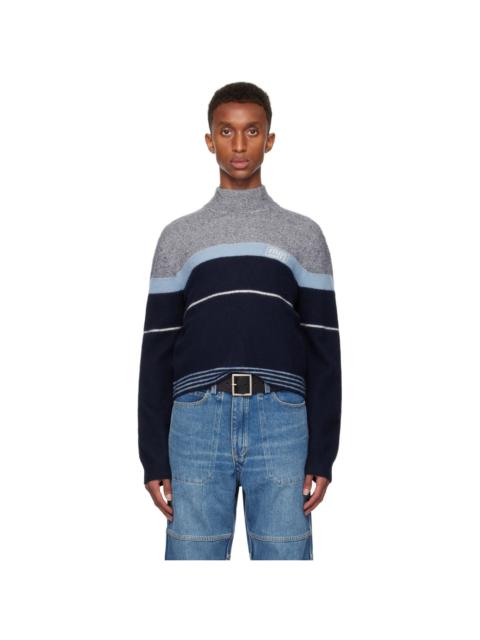 Martine Rose Navy Pilling Turtleneck